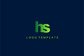 HS Green Letter Logo Design Vector Royalty Free Stock Photo