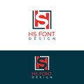 HS monogram initials letter logo concept. SH icon design. HS elegant and Professional letter icon design on black background. H S