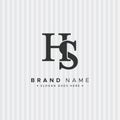 HS Vector Logo Template - Simple Icon for Initial Letter H and S Monogram Royalty Free Stock Photo