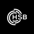 HSB letter logo design on black background. HSB creative initials letter logo concept. HSB letter design Royalty Free Stock Photo