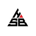 HSB triangle letter logo design with triangle shape. HSB triangle logo design monogram. HSB triangle vector logo template with red Royalty Free Stock Photo