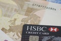 HSBC credit card on Euro note