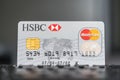 HSBC Mastercard Credit card on a keyboard