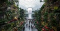 The HSBC Rain Vortex at Jewel Changi Airport in Singapore