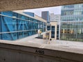 HSC skywalk from parkade William Avenue Health Sciences Centre