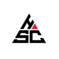 HSC triangle letter logo design with triangle shape. HSC triangle logo design monogram. HSC triangle vector logo template with red Royalty Free Stock Photo