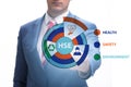 HSE concept with businessman pressing virtual button Royalty Free Stock Photo