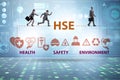 HSE concept for health safety environment with businessman Royalty Free Stock Photo