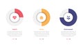 HSE health safety environments infographics template diagram with piechart outline progress percentage with 3 point step design