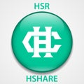 Hshare Coin cryptocurrency blockchain icon. Virtual electronic, internet money or cryptocoin symbol, logo Royalty Free Stock Photo