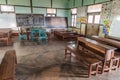 HSIPAW, MYANMAR - DECEMBER 1, 2016: Interior of a village school near Hsipaw, Myanm Royalty Free Stock Photo