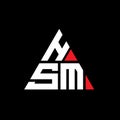 HSM triangle letter logo design with triangle shape. HSM triangle logo design monogram. HSM triangle vector logo template with red Royalty Free Stock Photo