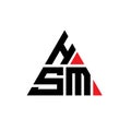 HSM triangle letter logo design with triangle shape. HSM triangle logo design monogram. HSM triangle vector logo template with red Royalty Free Stock Photo