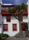 Hstoric house and dragon tree. La Palma Island. Spain.