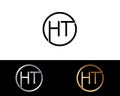 HT circle Shape Letter logo Design