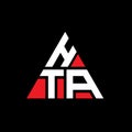 HTA triangle letter logo design with triangle shape. HTA triangle logo design monogram. HTA triangle vector logo template with red Royalty Free Stock Photo