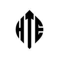 HTE circle letter logo design with circle and ellipse shape. HTE ellipse letters with typographic style. The three initials form a Royalty Free Stock Photo