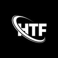 HTF logo. HTF letter. HTF letter logo design. Initials HTF logo linked with circle and uppercase monogram logo. HTF typography for Royalty Free Stock Photo