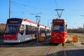 HTM electric trams for city transport in The Hague Royalty Free Stock Photo