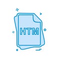 HTM file type icon design vector Royalty Free Stock Photo