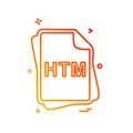 HTM file type icon design vector Royalty Free Stock Photo