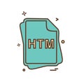 HTM file type icon design vector Royalty Free Stock Photo
