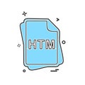 HTM file type icon design vector Royalty Free Stock Photo