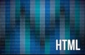 HTML Abstract on Blue Background Digital Tech Royalty Free Stock Photo