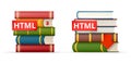 HTML books stacks icons Royalty Free Stock Photo