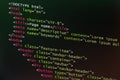 Html code as coding and programming language concept