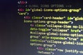 HTML code. Computer programming source code. Abstract screen of web developer. Digital technology modern background. Shallow depth