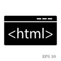 HTML Code Icon isolated on white background flat style