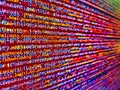 HTML code on laptop screen. Abstract screen of web developer. Abstract computer. Lines of Html code visible. Background of Royalty Free Stock Photo