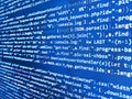 HTML code on lcd screen. Programming code on computer monit. Coding programmer abstract background. HTML CSS3 source code on lcd Royalty Free Stock Photo