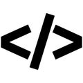 Html code symbol with angle brackets and slash on white background coding and programming concept Royalty Free Stock Photo
