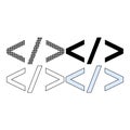 HTML code symbols, programming language icons, web development tags Royalty Free Stock Photo