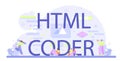 HTML coder typographic header. Website development process. Royalty Free Stock Photo