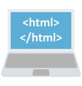 HTML Coding Color Isolated Vector Icon that can be easily modified or edit Royalty Free Stock Photo