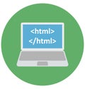 HTML Coding Color Isolated Vector Icon that can be easily modified or edit Royalty Free Stock Photo