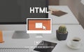 HTML Coding Computer Homepage Internet Network Concept Royalty Free Stock Photo