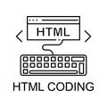 html coding icon. Element of web development signs with name for mobile concept and web apps. Detailed html coding icon can be Royalty Free Stock Photo