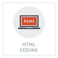 HTML Coding Simpel Logo Icon Vector Ilustration Royalty Free Stock Photo