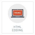 HTML Coding Simpel Logo Icon Vector Ilustration