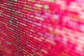 HTML5 concept macro backdrop in warm colors. Developer working on program codes. Abstract computer script about big data and Royalty Free Stock Photo