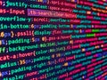 HTML5 concept macro backdrop in warm colors. Internet app development and design. Computer program preview. Abstract modern Royalty Free Stock Photo