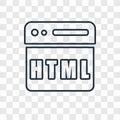 Html concept vector linear icon isolated on transparent background, Html concept transparency logo in outline style