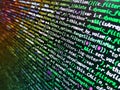 HTML and CSS code developing screenshot. Modern web development background. Binary computer code background, abstract. Minificated Royalty Free Stock Photo