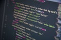 HTML CSS Javascript programming language web code. Syntax closeup. Programming concept Royalty Free Stock Photo