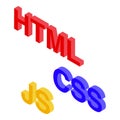 Html css js programming language developing concept