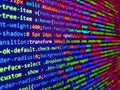 HTML CSS3 source code on lcd screen with black background